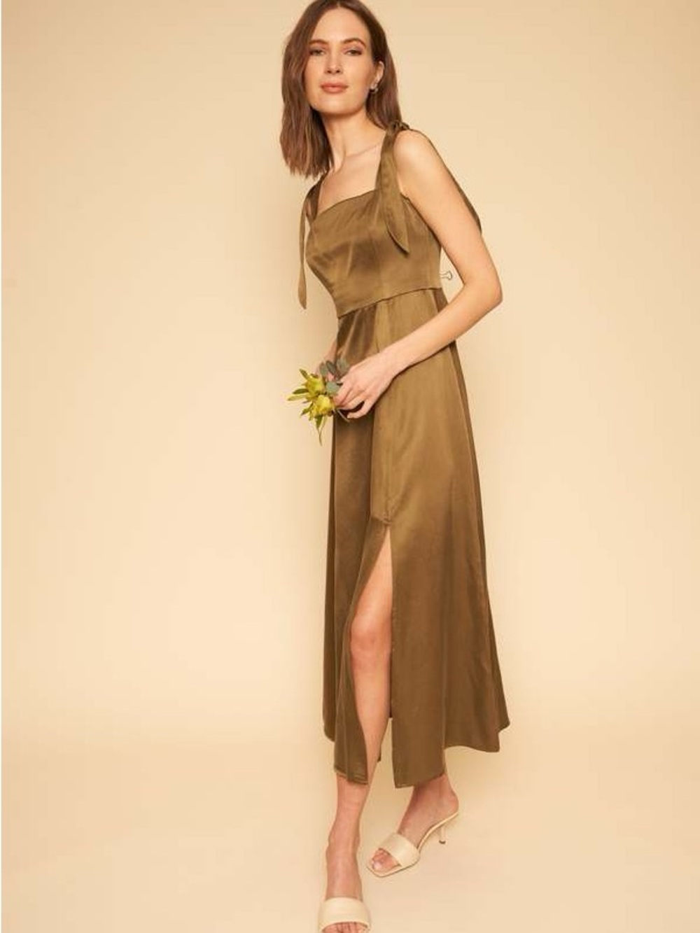 Whimsy + Row Danielle Dress Olive Green in XS/0